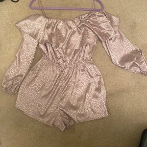 windsor off the shoulder silk romper